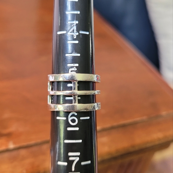 Triple band sterling silver ring - Picture 3 of 7